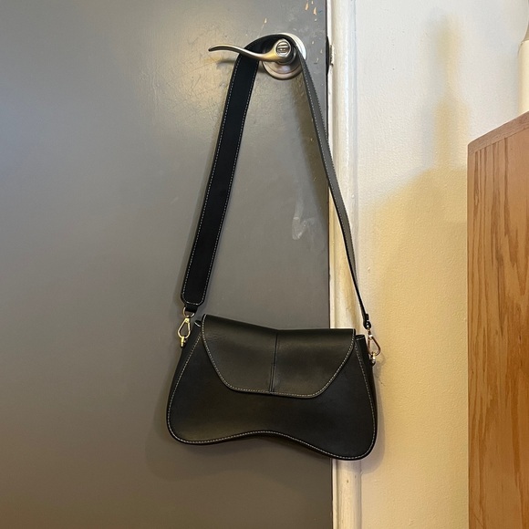 Elleme Black Space Bag Crossbody / Shoulder Carry Contrast Stitching - Picture 6 of 10